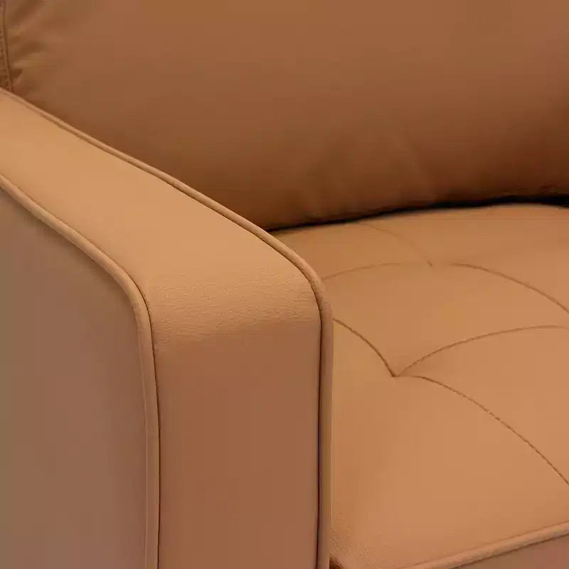 Tree City - 32'' Faux Leather Tufted Square Accent Armchair - Modern Chair for Living Room, Bedroom, Office & Small Spaces