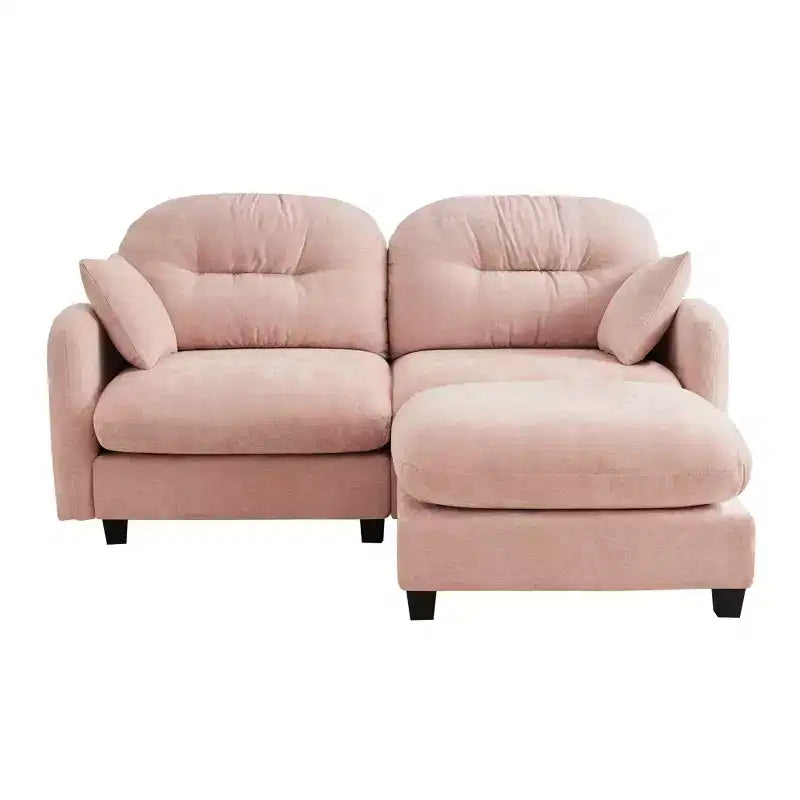 Cloud L-Shaped Sectional & Ottoman  Plush Chenille, Tufted High-Density Foam, Compact Corner Sofa for Living