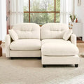 Cloud L-Shaped Sectional & Ottoman  Plush Chenille, Tufted High-Density Foam, Compact Corner Sofa for Living