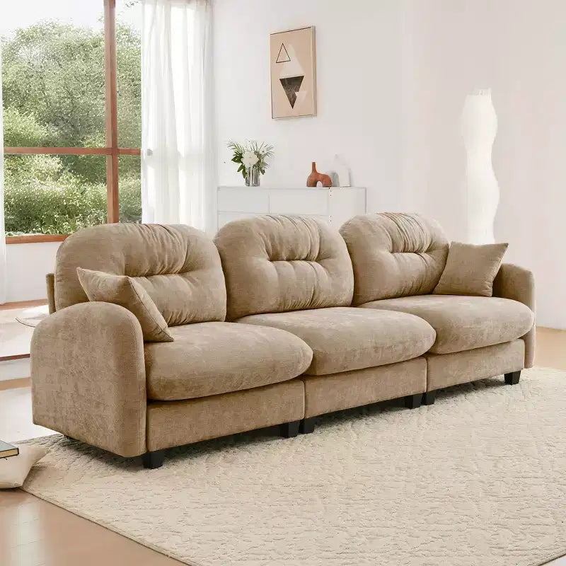 Cloud Modular 3-Seat Chenille Sectional  Tufted High-Density Foam, Ergonomic Arms, Solid-Wood Basfor Bedroom/Living Room