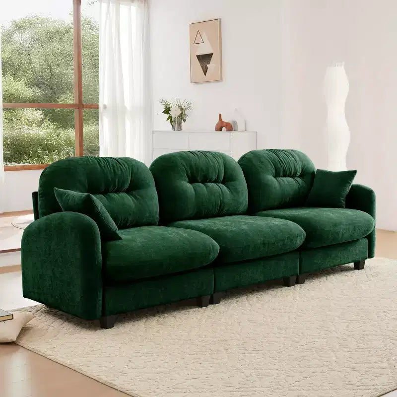 Cloud Modular 3-Seat Chenille Sectional  Tufted High-Density Foam, Ergonomic Arms, Solid-Wood Basfor Bedroom/Living Room