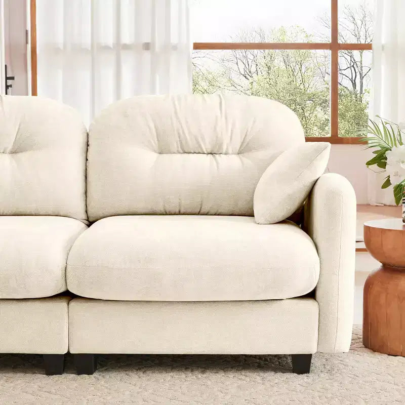 Cloud Modular 3-Seat Chenille Sectional  Tufted High-Density Foam, Ergonomic Arms, Solid-Wood Basfor Bedroom/Living Room