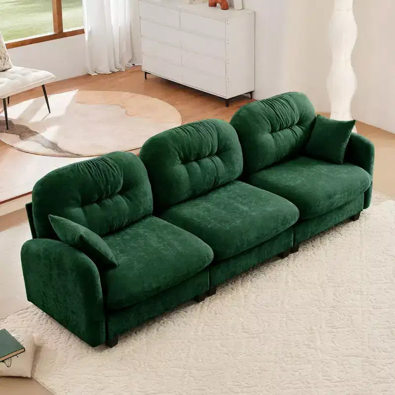 Cloud Modular 3-Seat Chenille Sectional  Tufted High-Density Foam, Ergonomic Arms, Solid-Wood Basfor Bedroom/Living Room