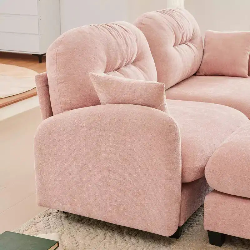 Cloud Modular 3-Seat Chenille Sectional  Tufted High-Density Foam, Ergonomic Arms, Solid-Wood Basfor Bedroom/Living Room