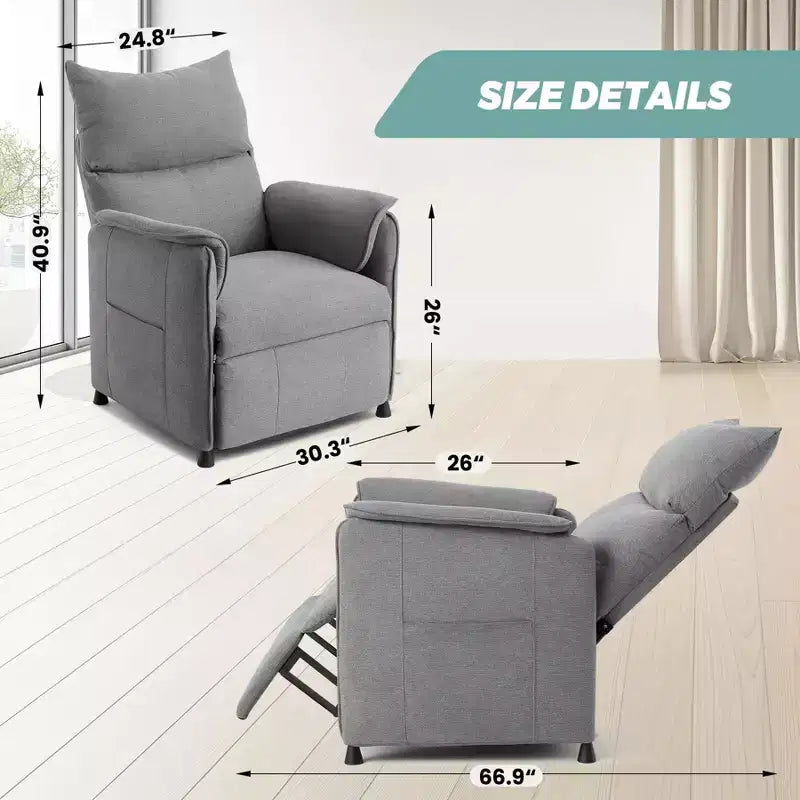 Elertric Recliner Chair with Massage and Heat, Adjustable Single Recliners Sofa Home Theater Seating Armchair for Living Room/Office