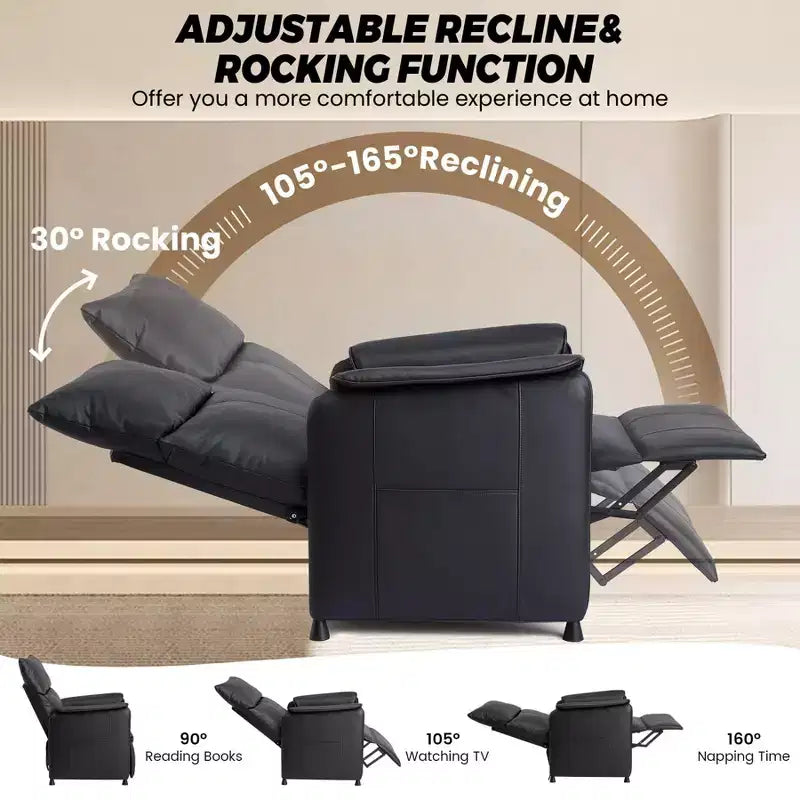 Elertric Recliner Chair with Massage and Heat, Adjustable Single Recliners Sofa Home Theater Seating Armchair for Living Room/Office