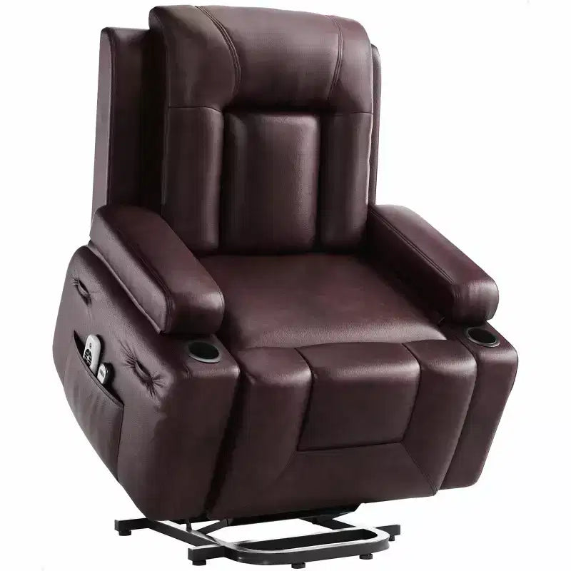 Oversized Power Lift Recliner Chair - Heat and Massage, PU Leather Electric Lift Recliner for Elderly & Mobility Impaired,Heavy Duty Lift Chair
