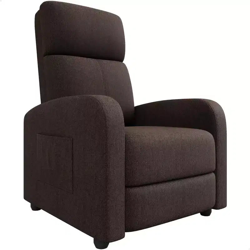 Recliner Chair for Adults, Lazy Recliner Ergonomic Adjustable Single Sofa Enhanced with Side Pocket, Tall Back, Wide Arms & Padded Seat