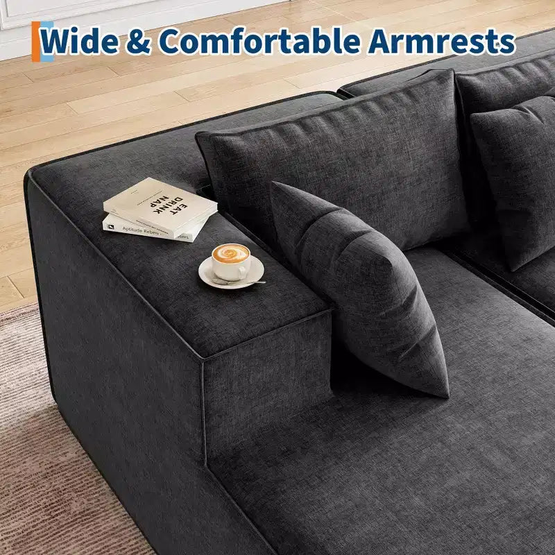 Modular Sectional Couches for Living Room, Cloud Sectional Couch with Deep Seat, 106.7 Modular L-Shape Sofa with Chaise, Upholstered Couches