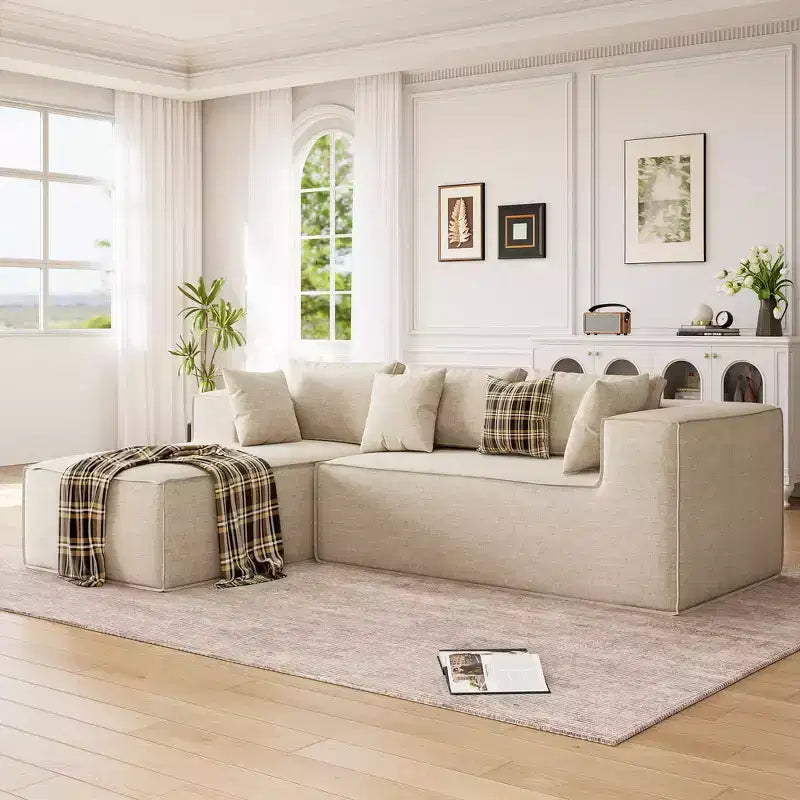 Modular Sectional Couches for Living Room, Cloud Sectional Couch with Deep Seat, 106.7 Modular L-Shape Sofa with Chaise, Upholstered Couches