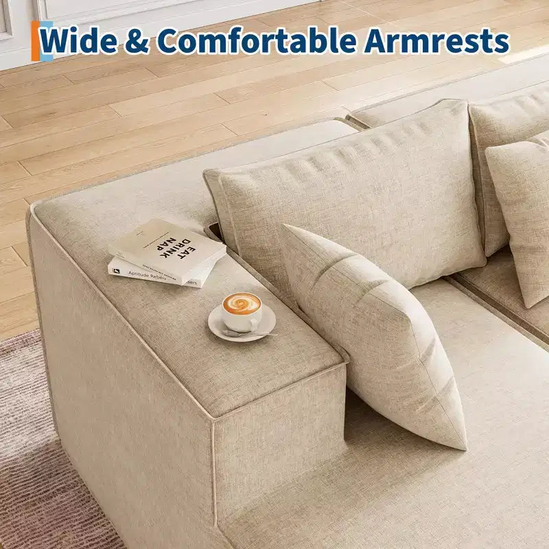 Modular Sectional Couches for Living Room, Cloud Sectional Couch with Deep Seat, 106.7 Modular L-Shape Sofa with Chaise, Upholstered Couches