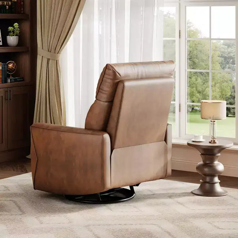 Power Recliner Chair, Swivel Rocker Chair for Adults, Upholstered Fabric Glider Recliner Nursery Chair with USB Ports