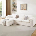 AMERLIFE Cloud Couch Sectional  Oversized Modular Sofa with 83.5 Deep Chaise, No-Assembly Design for Living Room, Chenille