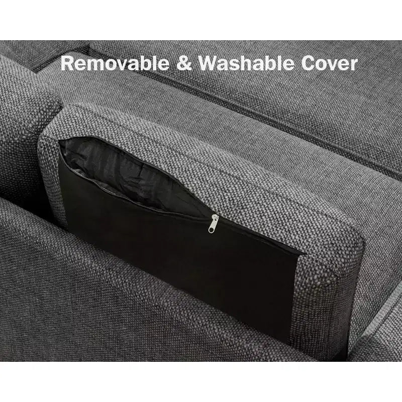 Dyonery 81 Sleeper Sofa Bed, 2 in 1 Pull Out Couch with More Storage Space, Sectional L-Shaped Couch Sofa Sleeper with Side Pockets