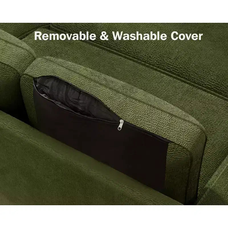 Dyonery 81 Sleeper Sofa Bed, 2 in 1 Pull Out Couch with More Storage Space, Sectional L-Shaped Couch Sofa Sleeper with Side Pockets