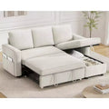 Dyonery 81 Sleeper Sofa Bed, 2 in 1 Pull Out Couch with More Storage Space, Sectional L-Shaped Couch Sofa Sleeper with Side Pockets