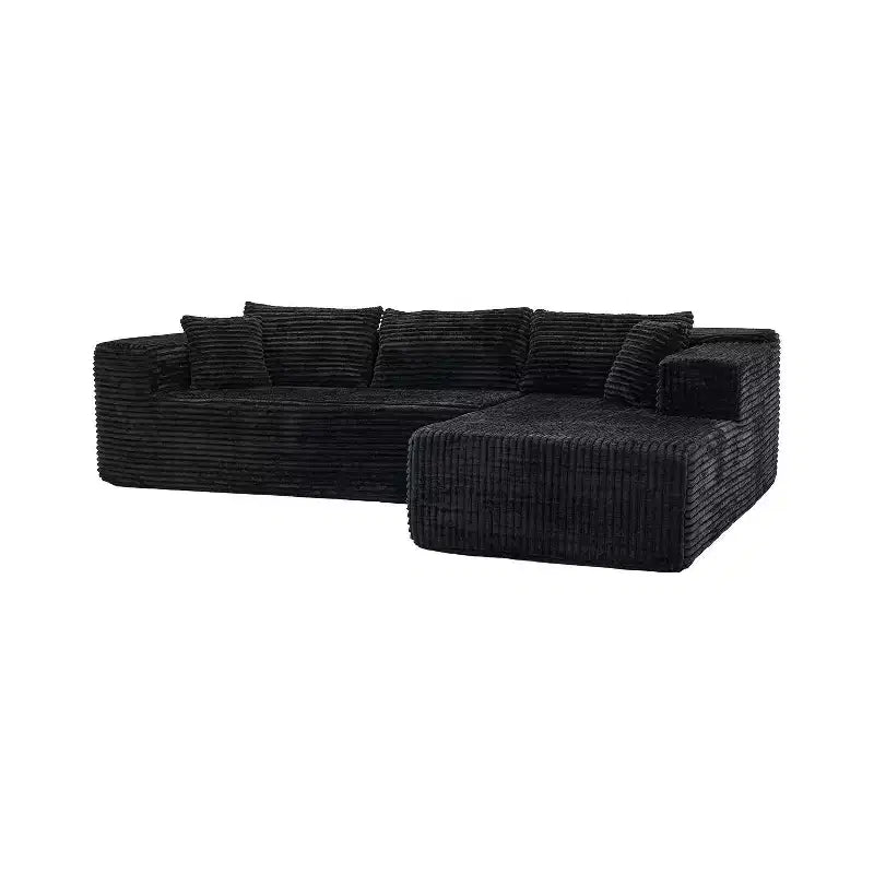 Famapy Modern Sectional Compressed Sofa Comfort and Style for Contemporary Living Spaces No Assembly Compressed Cotton Couch with Chaise