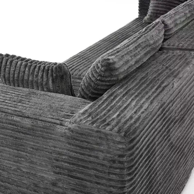 Famapy Modern Sectional Compressed Sofa Comfort and Style for Contemporary Living Spaces No Assembly Compressed Cotton Couch with Chaise