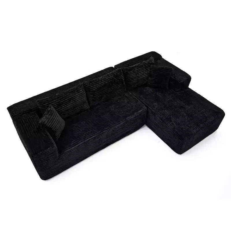 Famapy Modern Sectional Compressed Sofa Comfort and Style for Contemporary Living Spaces No Assembly Compressed Cotton Couch with Chaise