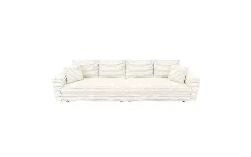 EHMKNP 102.4  Plush Corduroy 4-Seat Sofa,with Soft Pillows,Convertible Deep Seat Sofa Lounge Chair for Living Room Bedroom,Apartment,Office
