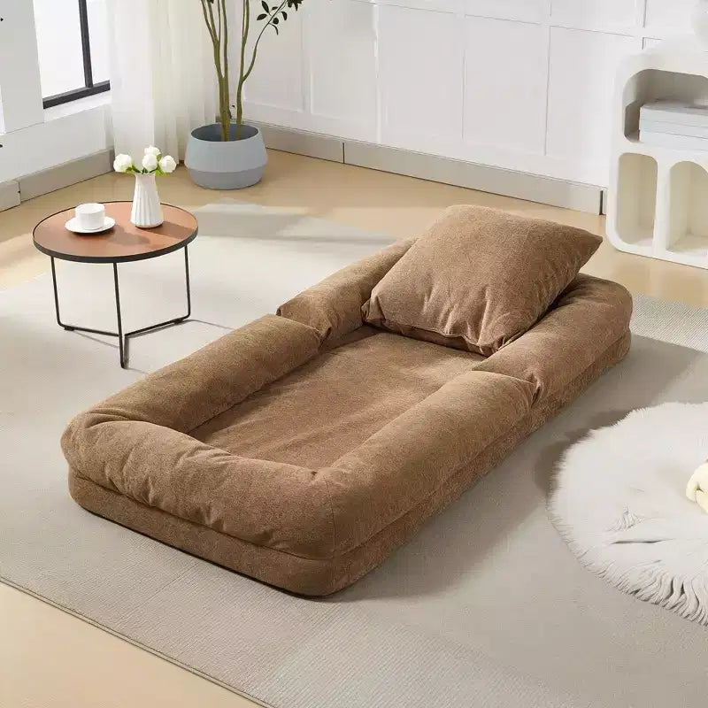 GustoWave 64.9'' 5-Position Adjustable Lazy Sofa Bed, Upholstered Human Dog Bed for Adult & Pets, Foldable Floor Lounger Chair