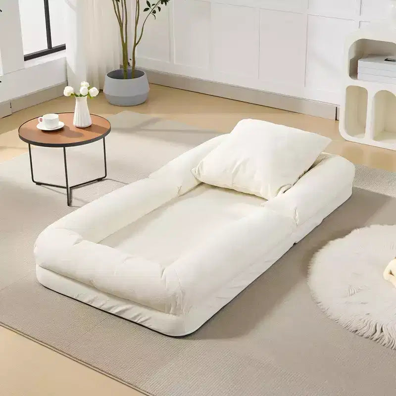 GustoWave 64.9'' 5-Position Adjustable Lazy Sofa Bed, Upholstered Human Dog Bed for Adult & Pets, Foldable Floor Lounger Chair
