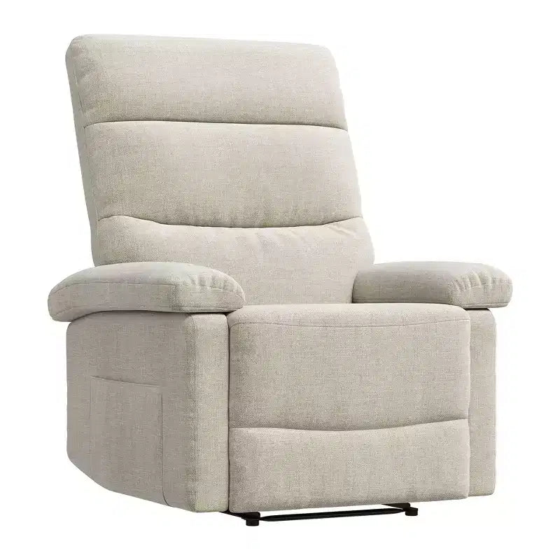 COZONY Recliner Chair for Adults, Manual Fabric Recliner with Side Pocket, Adjustable Ergonomic Single Sofa for Small Living Room, Nursery, Bedroom