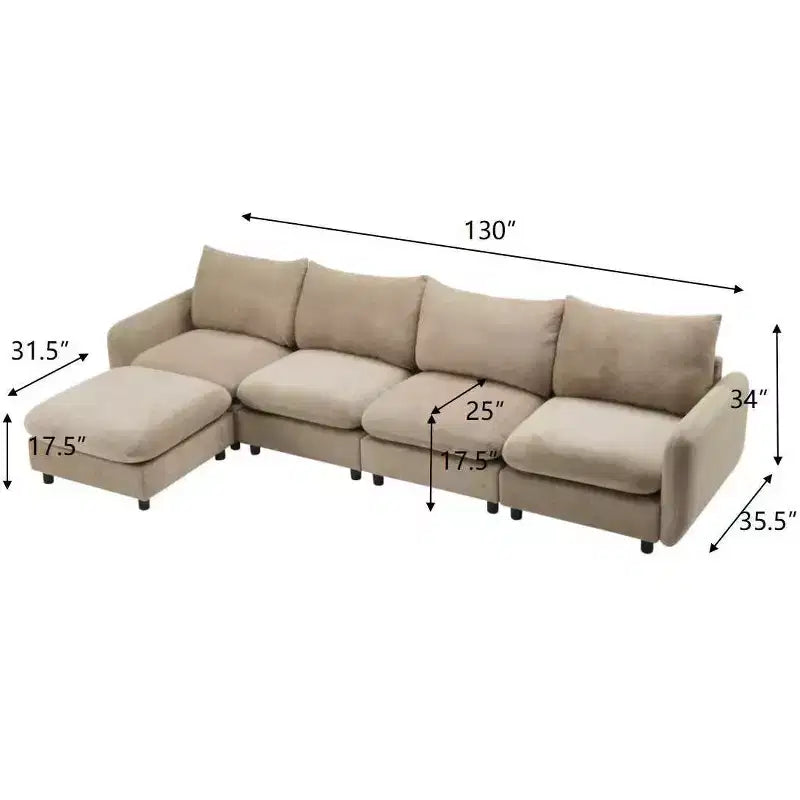 Christopher Knight Home Acker 5 Pieces Modern L Shape Upholstered Sectional Sofa Set
