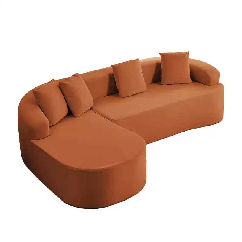 Mjkone 99''Chenille L-Shape Sectional Sofa with Curved ChaiseModern Cloud 3-Seater Sofa