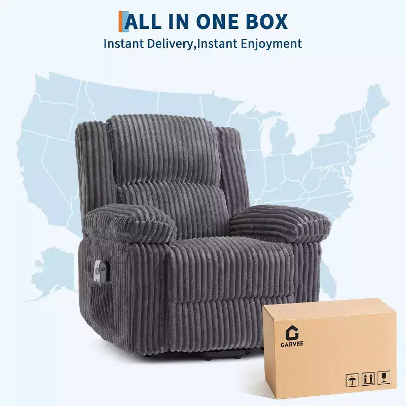 Power Lift Recliner Chair with Heat & Massage, Electric Lift Recliner with Padded Seat & 2 Side Pockets, Single Sofa Seat for Living Room