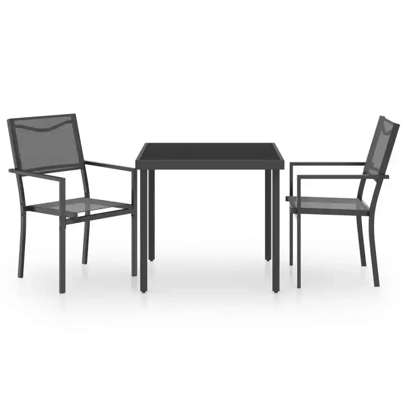 vidaXL Patio Dining Set Outdoor Table and Chair Patio Conversation Set Steel