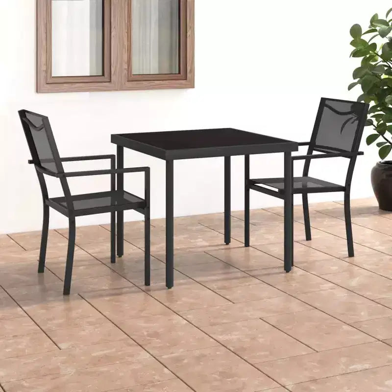 vidaXL Patio Dining Set Outdoor Table and Chair Patio Conversation Set Steel