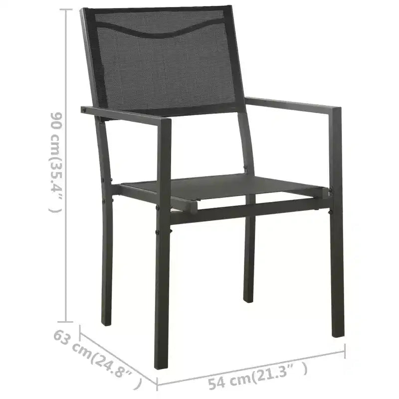 vidaXL Patio Dining Set Outdoor Table and Chair Patio Conversation Set Steel