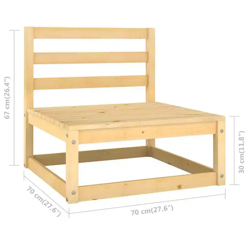 vidaXL Juego de Muebles de Jardín 6 Piezas Sofá Modular de Exterior Madera Maciza de Pino - Natural Con Cojines