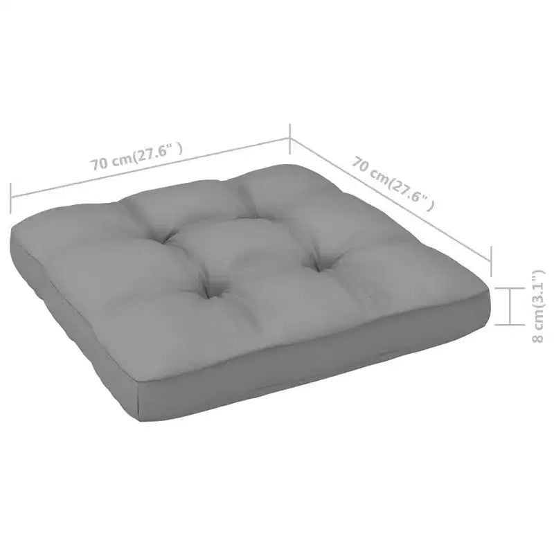 vidaXL Garden Lounge Set Natural Pine, Grey Solid Pine Wood, 100% Polyester