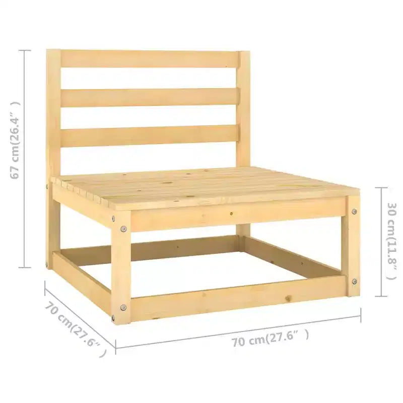 vidaXL Conjunto de Salón de Patio de 9 Piezas con Cojines Madera Maciza de Pino - Natural Con Cojines