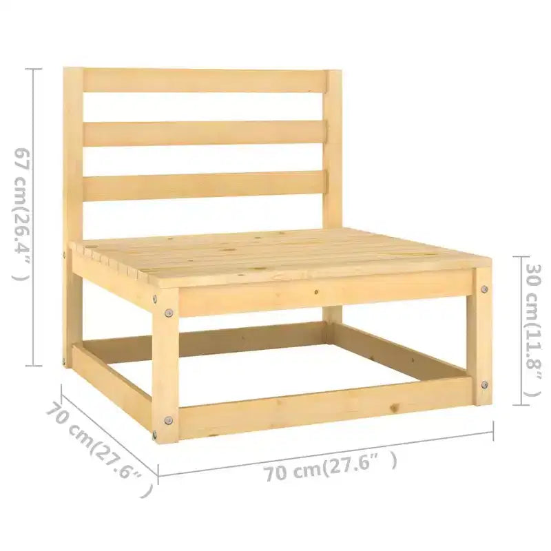 vidaXL Garden Lounge Set Natural Wood Solid Pinewood Large Seats Many