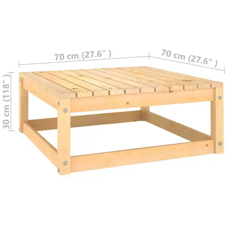 vidaXL Set de muebles de patio de 8 piezas, sofá seccional para exteriores, madera maciza de pino - Natural con cojines