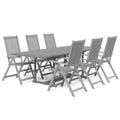 vidaXL Solid Wood Acacia Patio Dining Set 7 Piece Garden Seat Oval/Rectangular