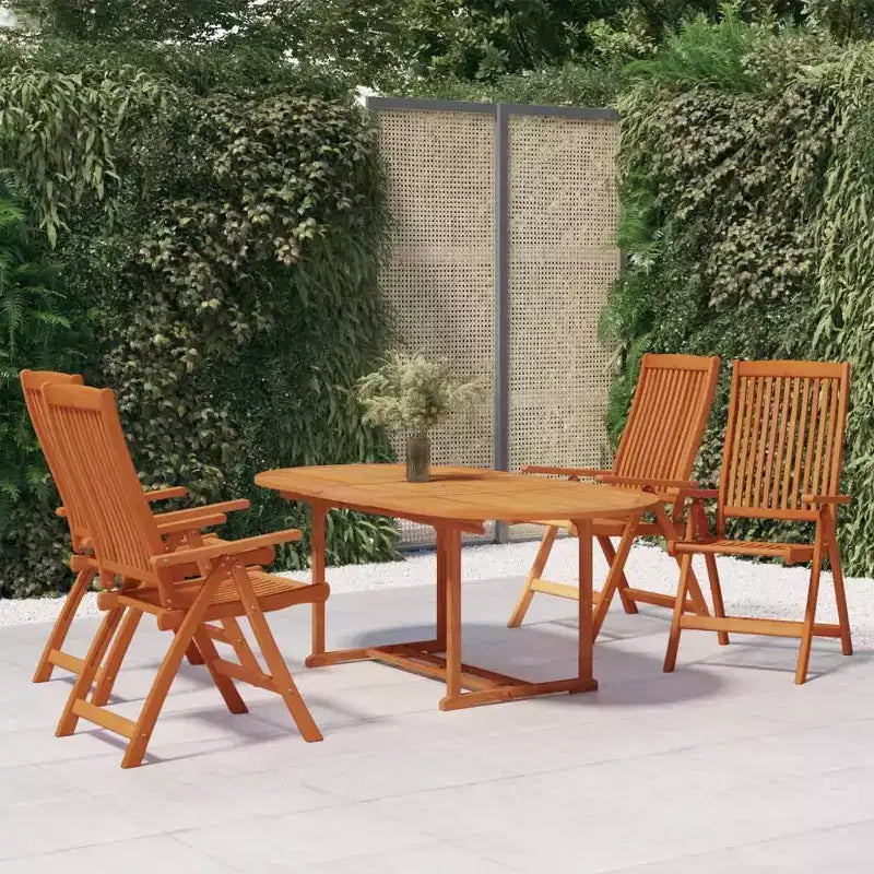 vidaXL Ensemble de salle à manger d'extérieur table et chaises extensibles en bois d'eucalyptus massif