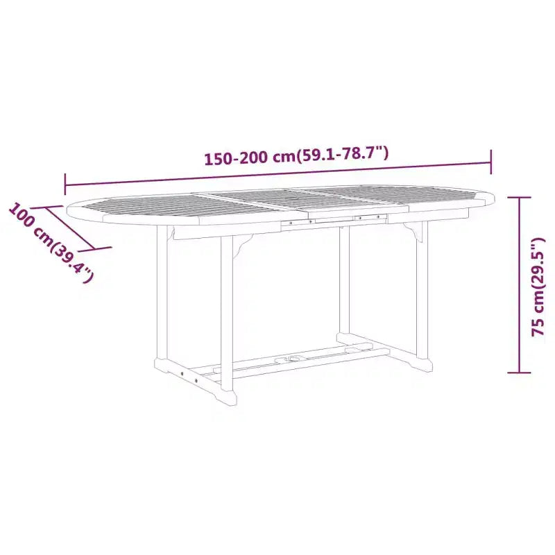 vidaXL Ensemble de salle à manger d'extérieur table et chaises extensibles en bois d'eucalyptus massif