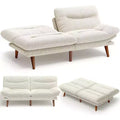 66-inch corduroy sofa bed with adjustable backrest and armrests, suitable for small spaces, living rooms, or offices as a convertible futon sofa.