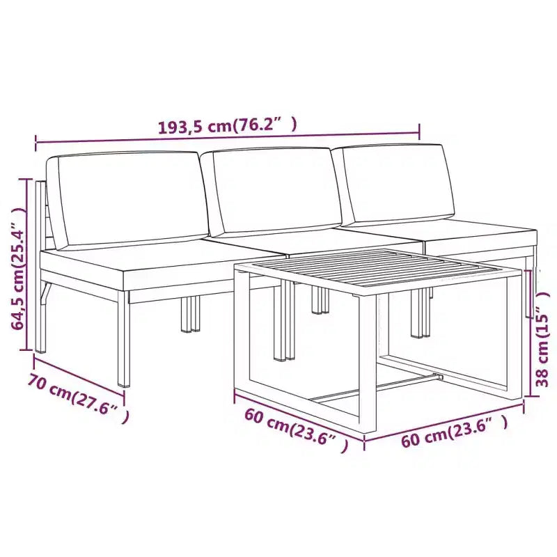 vidaXL Garden Lounge Set Anthracite