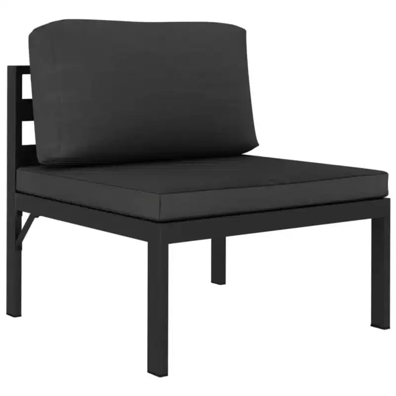 vidaXL Conjunto de Salón de Jardín Sofá Seccional Exterior Mesa Aluminio Antracita