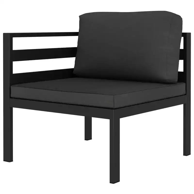 vidaXL Conjunto de Salón de Jardín de Aluminio - Diseño Modular, Estructura de Aluminio Resistente a la Intemperie, Cojines de Asiento y Respaldo Incluidos, Antracita, Sets de 9