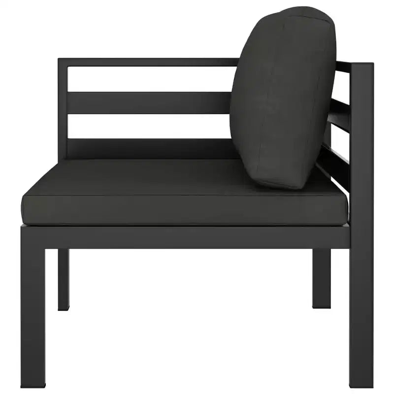 vidaXL Conjunto de Salón de Jardín de Aluminio - Diseño Modular, Estructura de Aluminio Resistente a la Intemperie, Cojines de Asiento y Respaldo Incluidos, Antracita, Sets de 9