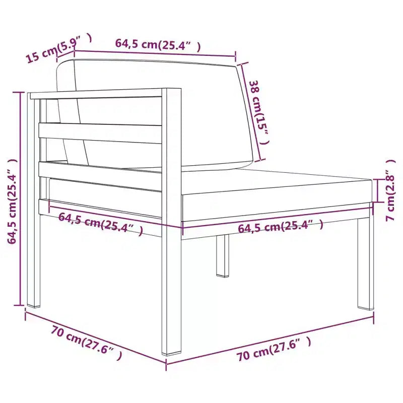 vidaXL Conjunto de Salón de Jardín de Aluminio - Diseño Modular, Estructura de Aluminio Resistente a la Intemperie, Cojines de Asiento y Respaldo Incluidos, Antracita, Sets de 9