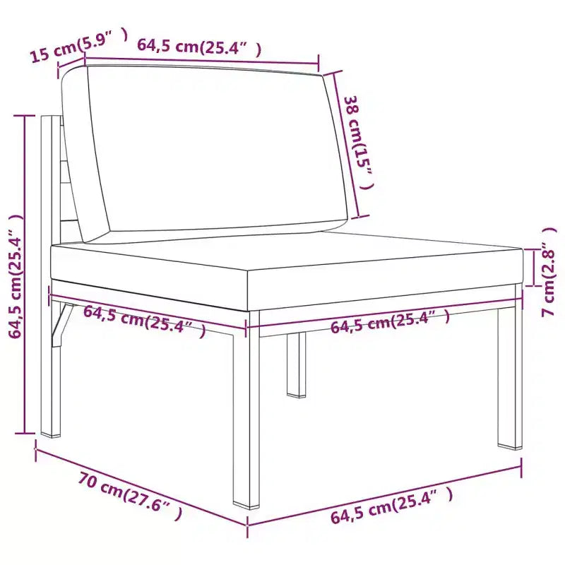 vidaXL Set de Salón de Jardín de Aluminio, Antracita - Juego de 10 Piezas para Exteriores con Cojines y Almohadas - Resistente a la Intemperie, Fácil de Limpiar, Diseño Modular
