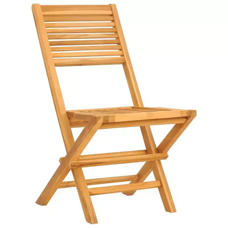 vidaXL Juego de Comedor de Patio de 5 Piezas, Madera de Teca Sólida, Plegable y Cómodo - Muebles de Comedor para Patio o Terraza