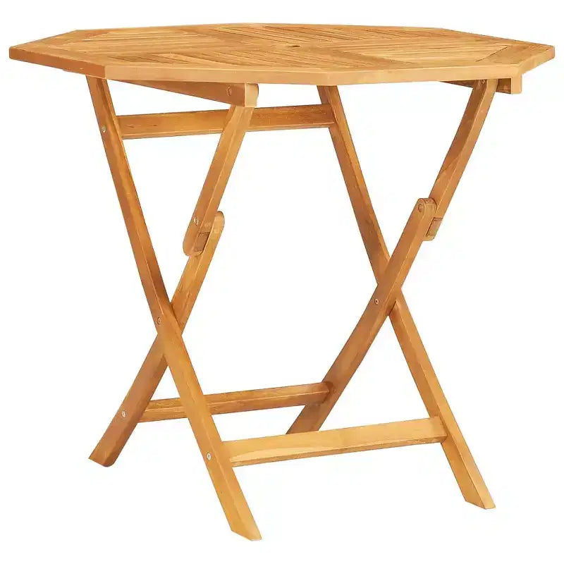 vidaXL Juego de Comedor de Patio de 5 Piezas, Madera de Teca Sólida, Plegable y Cómodo - Muebles de Comedor para Patio o Terraza